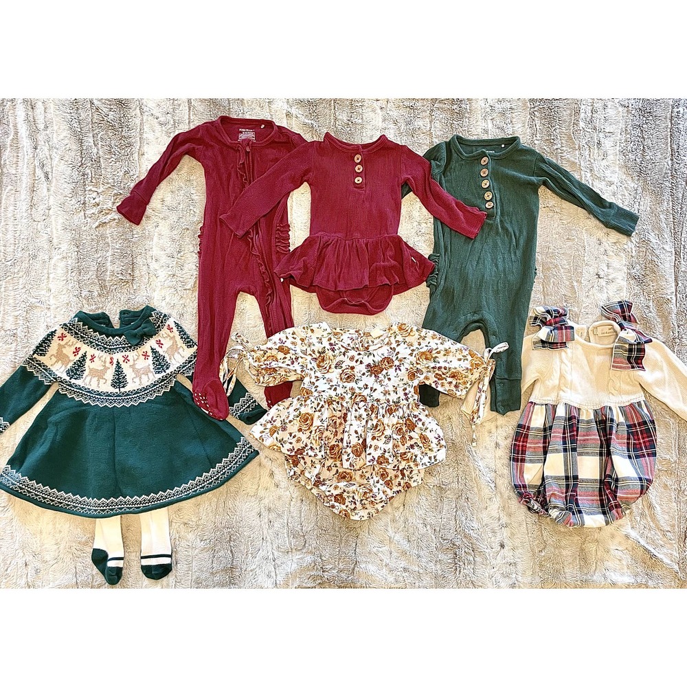 Baby Girl - Boutique Holiday Bundle Lot- Thanksgiving / Christmas Outfits - 12 M